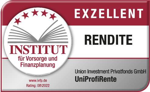 Siegel: Auszeichnung vom Institut für Vorsorge und Finanzplanung, „exzellente Rendite“